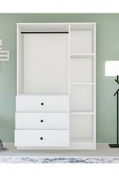 Metalia Gm 310 Ece Lüx 3 Kapı 3 Çekmeceli Aynalı Düğme Kulplu Gardırop thumbnail 4