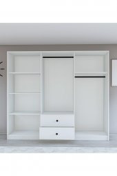 Metalia Gm 036 Lüx 6 Kapı 2 Çekmeceli Düğme Kulplu Aynalı Gardırop - 3