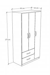 Metalia Gm 851 Home Aynalı 3 Kapı 2 Çekmeceli Gardırop - 4