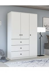 Metalia Gm 308 Ece Lüx 3 Kapı 3 Çekmeceli Düğme Kulplu Gardırop - 1
