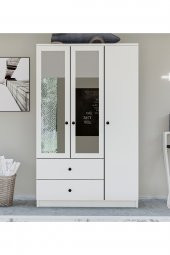 Metalia Gm 853 Home 3 Kapılı 2 Çekmeceli Düğme Kulplu Aynalı Gardırop - 2