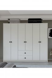 Metalia Gm 069 Delüx 6 Kapı 2 Çekmeceli Düğme Kulplu Gardırop - 2