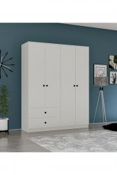 Metalia Gm 077 Novado Düğme Kulplu 4 Kapı 2 Çekmeceli Gardırop - 1