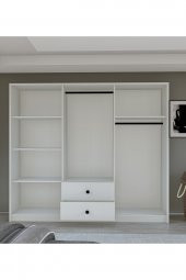 Metalia Gm 069 Delüx 6 Kapı 2 Çekmeceli Düğme Kulplu Gardırop - 4