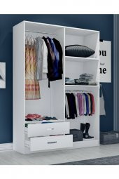 Metalia Gm 076 Diva 4 Kapılı 2 Çekmeceli Beyaz Aynalı Gardrop - 2