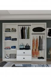 Metalia Gm 036 Lüx  6 Kapı 2 Çekmeceli Düğme Kulplu Aynalı Gardırop - 3