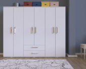 Metalia Gm319 Delüx 6 Kapılı 2 Çekmeceli GarDolap Beyaz - 1