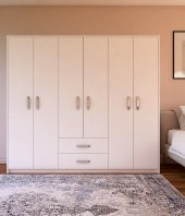 Metalia Gm0066 Linda 6 Kapaklı 2 Çekmeceli GarDolap Beyaz - 1