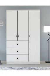 Metalia Gm 308 Ece Lüx 3 Kapı 3 Çekmeceli Düğme Kulplu Gardırop - 2