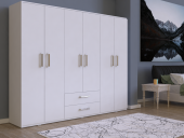 Metalia Gm319 Delüx 6 Kapılı 2 Çekmeceli GarDolap Beyaz - 2