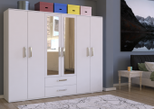 Metalia Gm318 Delüx 6 Kapılı 2 Çekmeceli Aynalı GarDolap - 2