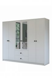 Metalia Gm 036 Lüx  6 Kapı 2 Çekmeceli Düğme Kulplu Aynalı Gardırop - 5