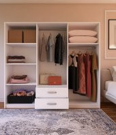 Metalia Gm0033  6 Kapaklı 2 Çekmeceli Aynalı Gardrop - 2