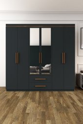 Metalia Gm820 Armina Lüx 6 Kapı 2 Çekmeceli Aynalı Gardırop - 1