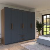 Metalia Gm823 Lavinya Lüx 6 Kapı 2 Çekmeceli GarCeviz-Antrasit Gri - 2