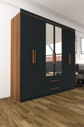 Metalia Gm820 Armina Lüx 6 Kapı 2 Çekmeceli Aynalı Gardırop - 2