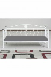 Metalia Elips Minderli Sofa Sedir Beyaz - 1