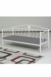 Metalia Elips Minderli Sofa Sedir Beyaz - 2