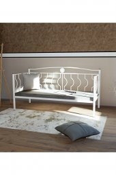 Metalia Elips Minderli Sofa Sedir Beyaz - 5