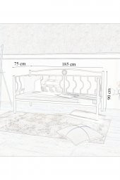 Metalia Elips Minderli Sofa Sedir Beyaz - 6