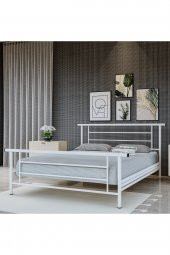 Metalia Gm 412 Zambak Çift Kişilik Metal Karyola Beyaz 160X200 - 1
