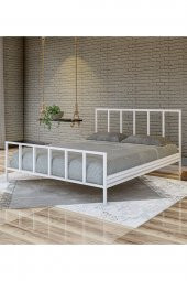 Metalia  Gm 212 Vintage Çift Kişilik Metal Karyola Beyaz 150X200 - 1