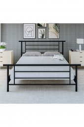 Metalia Gm 412 Zambak Çift Kişilik Metal Karyola Siyah 160X200 - 1