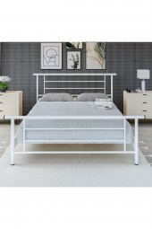 Metalia  Gm 412 Zambak Çift Kişilik Metal Karyola Beyaz 150X200 - 2