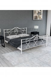 Metalia Gm 301 Gold Çift Kişilik Metal Karyola Beyaz 140X190 - 1