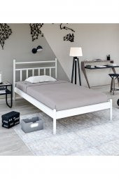 Metalia Gm 230 Lima Tek Kişilik Karyola Beyaz 90X190 thumbnail 1