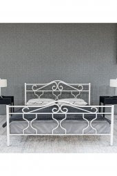 Metalia Gm 301 Gold Çift Kişilik Metal Karyola Beyaz 160X200 - 2