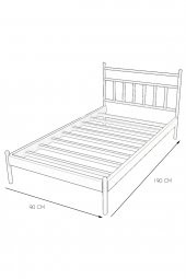 Metalia Gm 230 Lima Tek Kişilik Karyola Beyaz 90X190 thumbnail 3