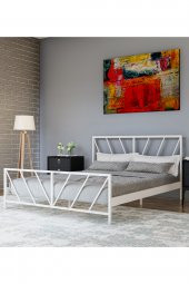 Metalia Gm 227 Gözde Beyaz Çift Kişilik Karyola 140X190 - 1