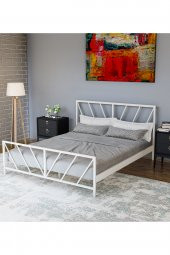 Metalia Gm 227 Gözde Beyaz Çift Kişilik Karyola 140X190 - 2