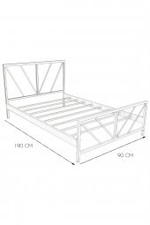 Metalia Gm 228 Gözde Beyaz Tek Kişilik Karyola 90X190 thumbnail 3