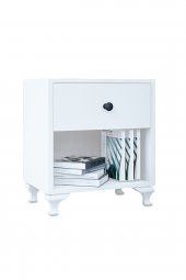Metalia Gm 023 Beyaz Düğme Kulplu Komodin - 2