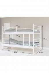 Metalia Gm 129 Level Ayrılabilir Çiftli Ranza Beyaz 90X190 - 5