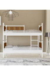 Metalia Gm 128 Star Ahşap Metal Ranza Beyaz-Ceviz - 3