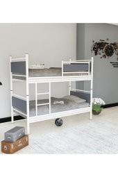 Metalia Gm 128 Star Ahşap Metal Ranza Beyaz-Antrasit Gri - 1