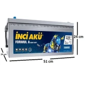 İNCİ AKÜ 12V 225 AH AMPER 1250A (EN) FORMUL A HEAVY DUTY - 2