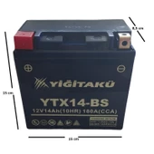 YİĞİT AKÜ 12 V 14 AH YTX14-BS Motorsiklet Aküsü - 2
