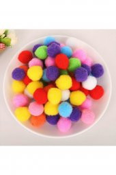 MİR Karışık Renkli (10mm) Peluş Ponpon (100 Adet) - 1