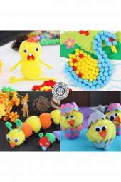 MİR Karışık Renkli (10mm) Peluş Ponpon (100 Adet) - 2