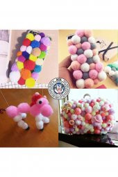 MİR Karışık Renkli (10mm) Peluş Ponpon (100 Adet) - 3