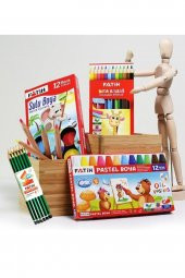 Fatih Okul Seti - Pastel Boya + Kuru Boya + Sulu Boya + 12 Adet Kalem - 1