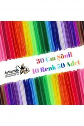 Artlantis Şönil Renkli 30 cm 50li 1 Paket 30 cm Renkli Tüylü Tel 50li - 2