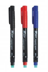 Raff Asetat Kalemi - M (medium) Uçlu - 3renk (mavi-kırmızı-siyah) - 1