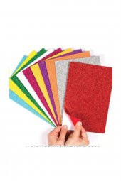 RenkliKırtasiye Simli Eva Yapışkanlı A4 Ebatında 10 Lu - 1