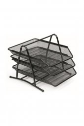 Temat Evrak Rafı-3lü Siyah Mane - 1