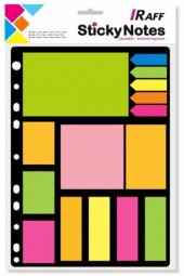Raff Karışık Yapışkanlı Not Kağıdı 15li Organizer Neon Renkler - 1